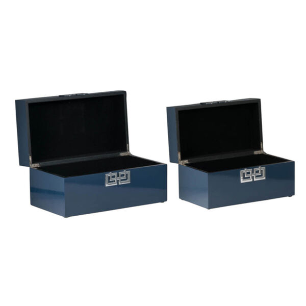 A B Home Blue 14 Inch Decorative Box Set Of 2 44574 Ds Bellacor - A B Home Decorative Box