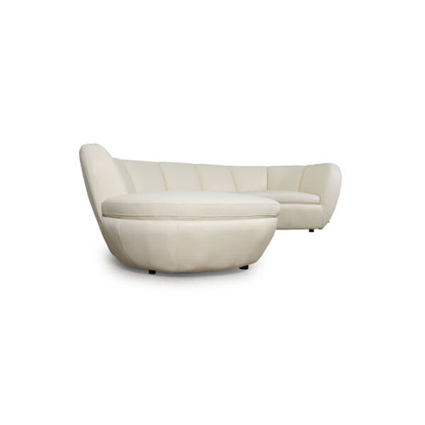 Nicollet Contemporary Cream Leather Sectional  , image 2