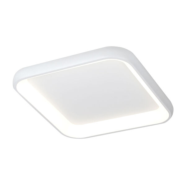 Acryluxe Polaris Matte White LED Flush Mount with Opal Acrylic Shade, image 1