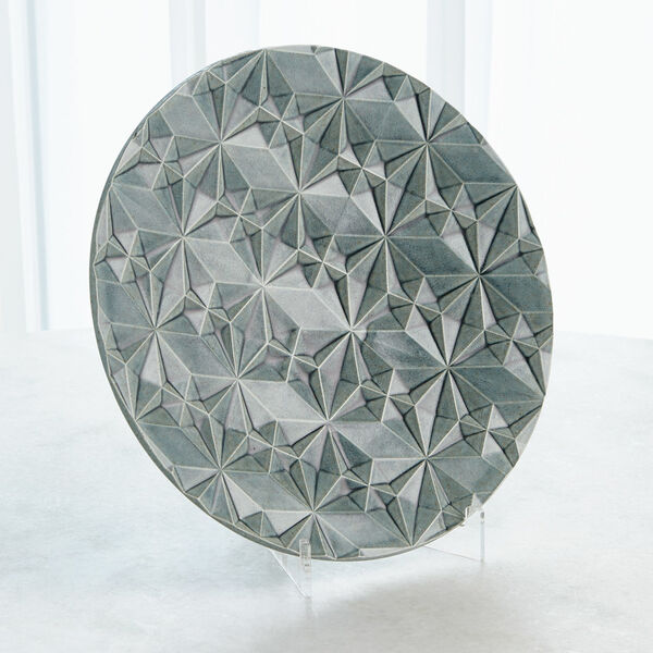Grey Geometric Ceramic Charger, image 2