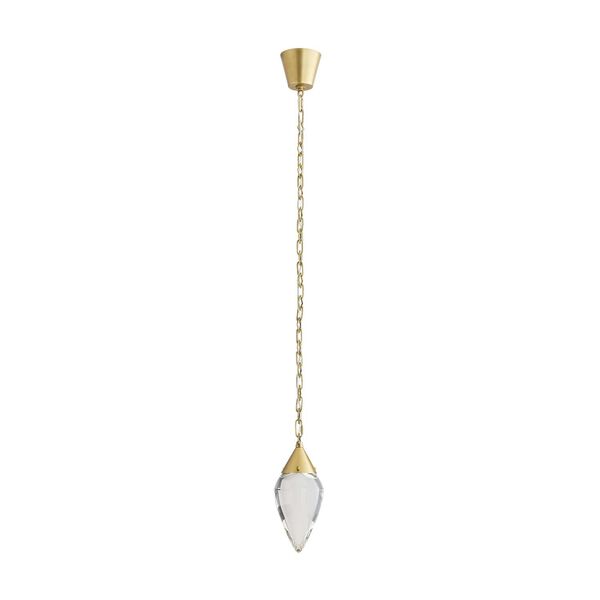 Berkley Clear Crystal Antique Brass LED  Pendant, image 1