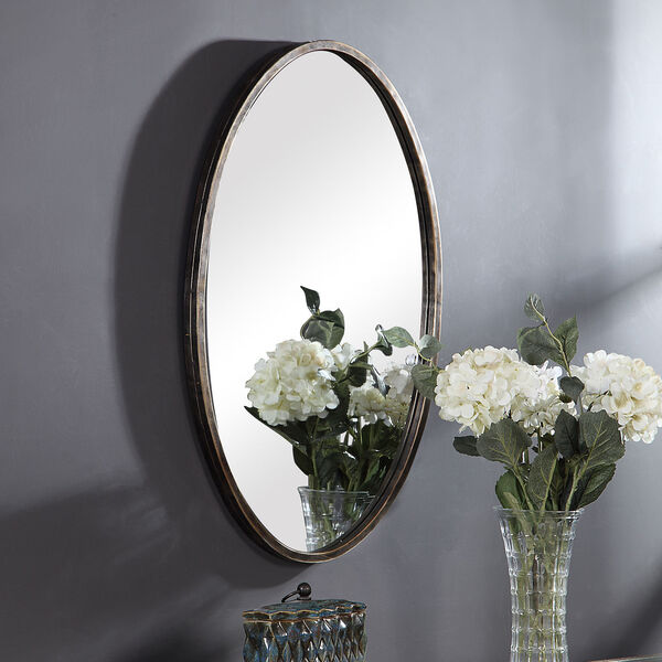 Linden Bronze Oval Wall Mirror, image 1