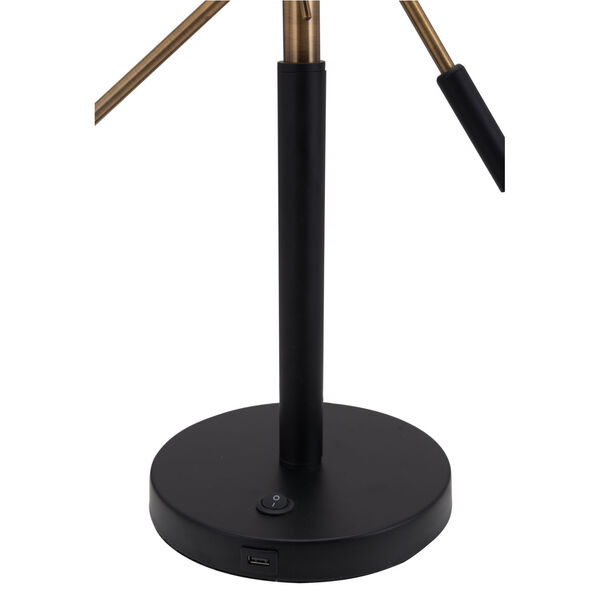 Tanner Matte Black and Brass Two-Light Desk Lamp, image 6
