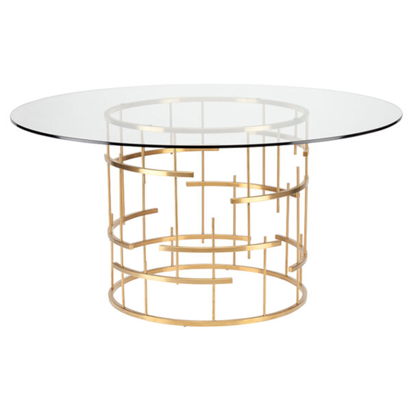 Tiffany Brushed Gold Dining Table, image 3