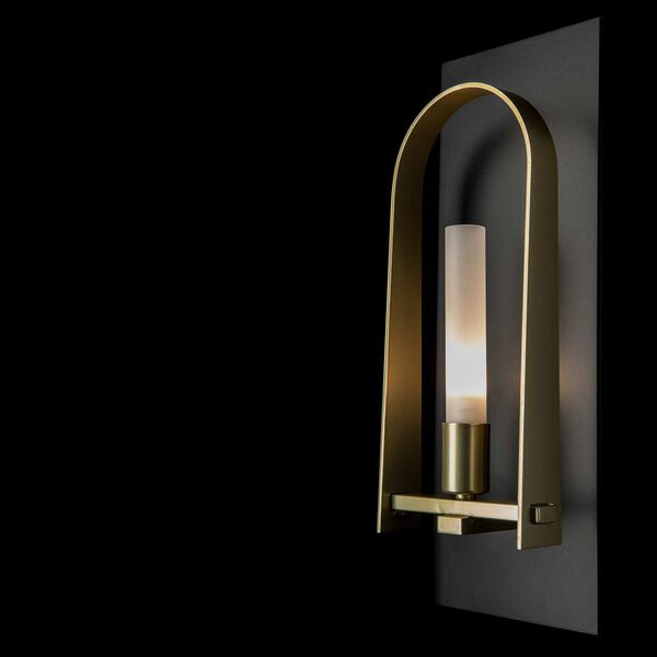 Triomphe Black One-Light Wall Sconce with Frosted Glass, image 6