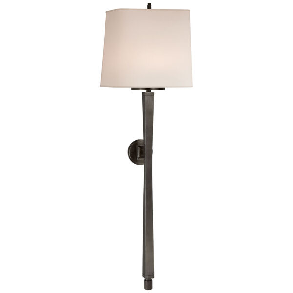 Edie Baluster Sconce in Bronze with Natural Paper Shade by Thomas O'Brien, image 1