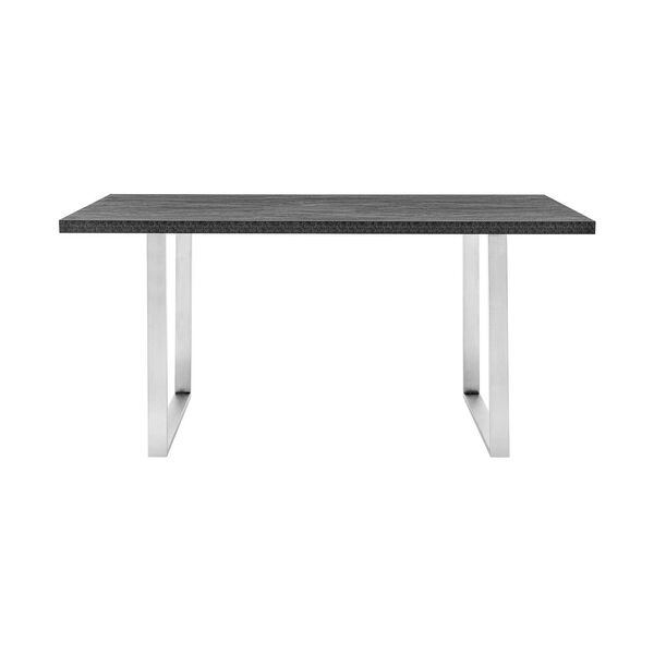 Fenton Brushed Stainless Steel Charcoal Dining Table, image 1