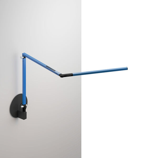 Z-Bar Blue LED Mini Desk Lamp with Metallic Black Hardwire Wall Mount, image 1