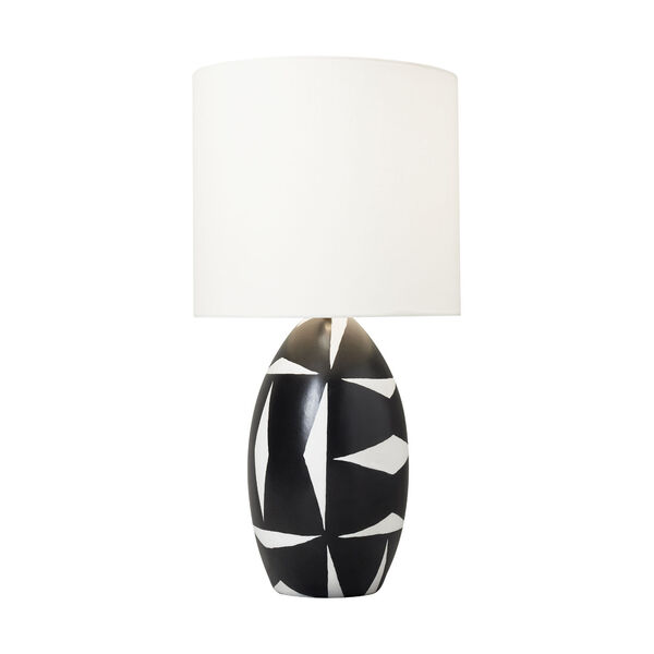 Franz White and Black One-Light Ceramic Table Lamp, image 2