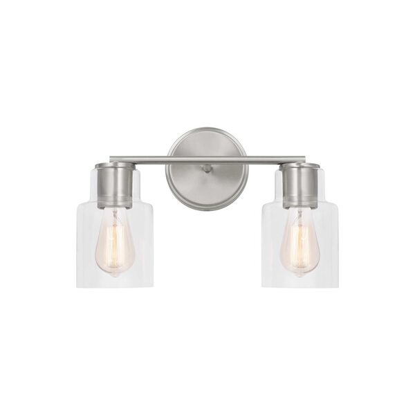 Sayward Two-Light Bath Sconce with Clear Glass by Drew and Jonathan, image 1