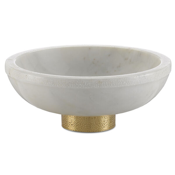 Valor White and Brass Large Bowl, image 1