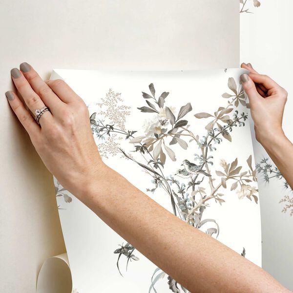 Wild Flowers Neutral Jade Peel Stick Wallpaper, image 4