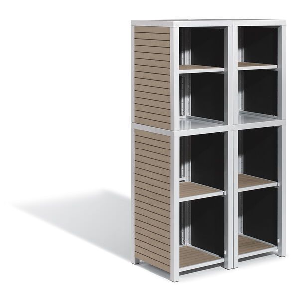 Travira 4-Piece Modular Valet Shelves Bases with Hutch Set, image 1