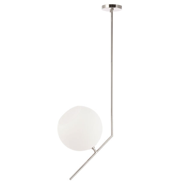 Ryland Chrome One-Light Pendant with Frosted White Glass, image 4