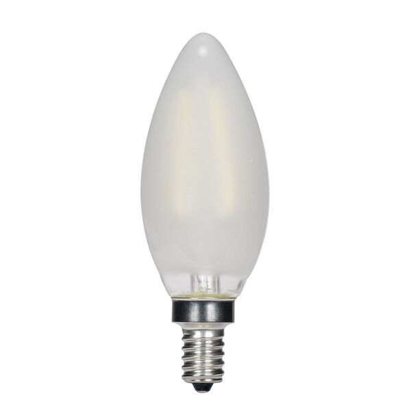 SATCO Frosted LED C11 Candelabra 3.5 Watt LED Filament Bulb with 2700K 350 Lumens 80 CRI and 360 Degrees Beam, image 1