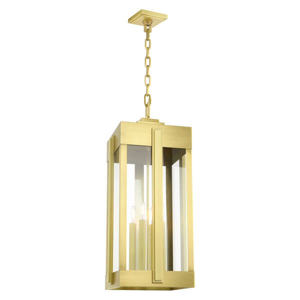 Lexington Natural Brass Four-Light Outdoor Pendant Lantern, image 6
