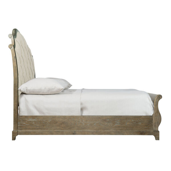 Rustic Patina Peppercorn Upholstered Sleigh Queen Bed, image 3