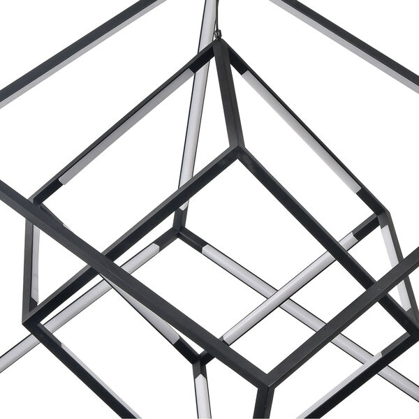 Cube Squared Matte Black LED Pendant, image 3