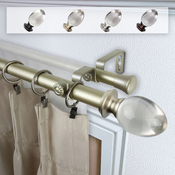 Eileen Light Gold 28-48 Inch Double Curtain Rod, image 1