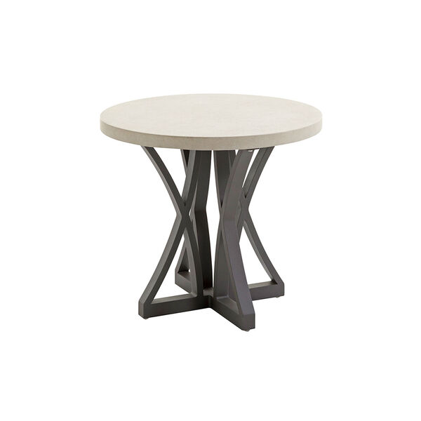 Cypress Point Ocean Terrace Aged Iron and Ivory Side Table, image 1