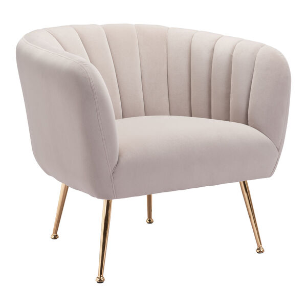 Deco Beige and Gold Accent Chair, image 1