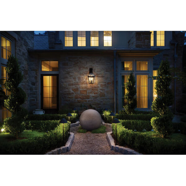 Nouvelle Blackened Brass 30-Inch Three-Light Outdoor Wall Mount, image 2