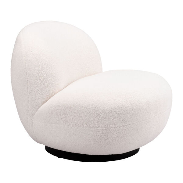 Myanmar White and Matte Black Accent Chair, image 6