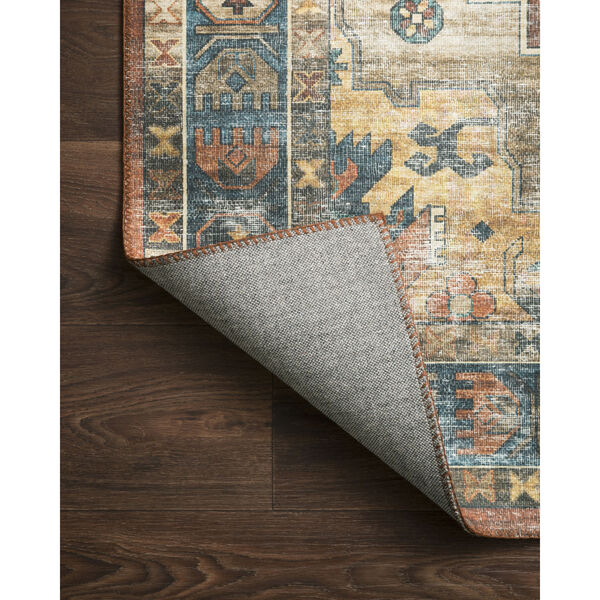 Skye Rust and Blue 3 Ft. 6 In. x 5 Ft. 6 In. Power Loomed Rug, image 4