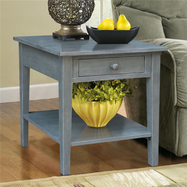 Spencer Antique Washed Heather Gray End Table, image 2