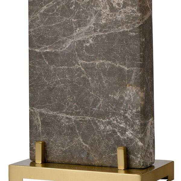 Windsor Gray marble and Honey Brass Two-Light Table Lamp, image 4
