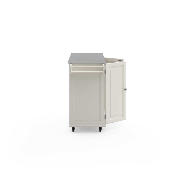 Dolly Madison Off-White and Stainless Steel Kitchen Cart, image 5