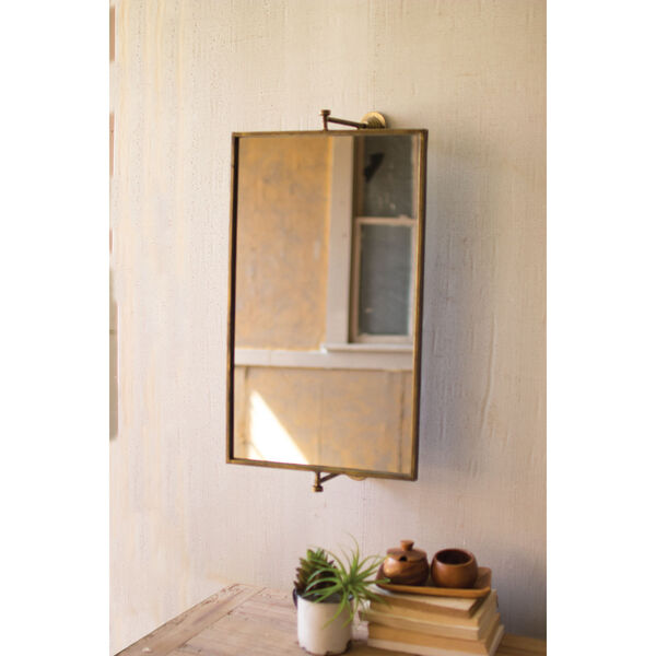 Antique Gold 27-Inch Rectangle Tilting Wall Mirror, image 1