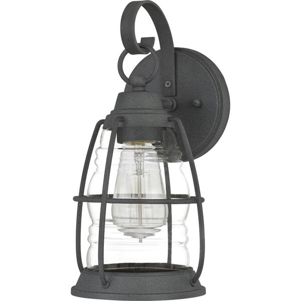 Admiral Mottled Black 12-Inch One-Light Outdoor Lantern with Clear Glass, image 6