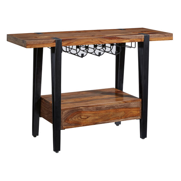 Brownstone Black and Brown One Drawer Wine Console, image 5