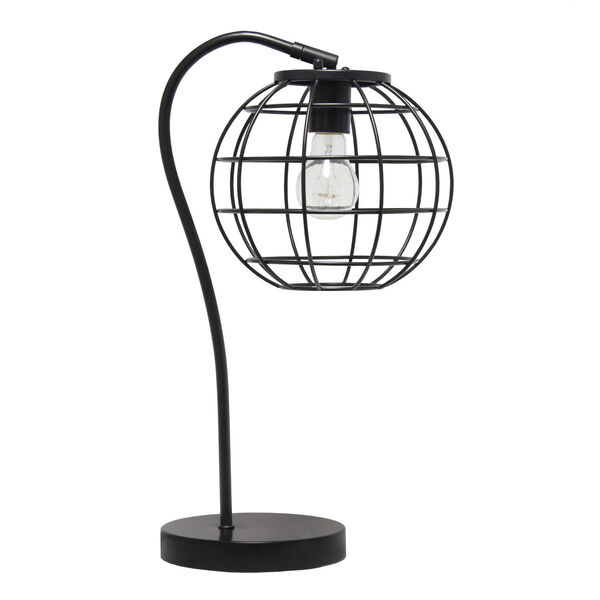 Wired Black One-Light Cage Table Lamp, image 1