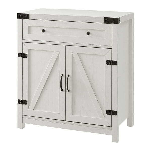 Brushed White Barn Door Accent Cabinet, image 6