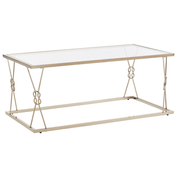 May Champagne Gold Knot Frame Coffee Table, image 1