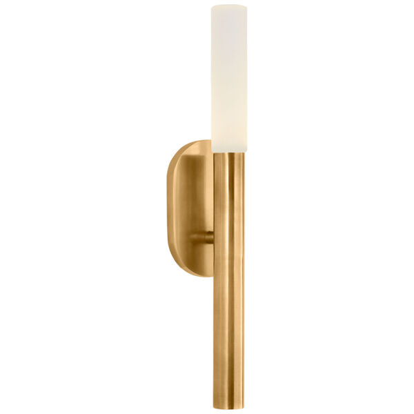 Rousseau Small Bath Sconce in Antique-Burnished Brass with Etched Crystal by Kelly Wearstler, image 1