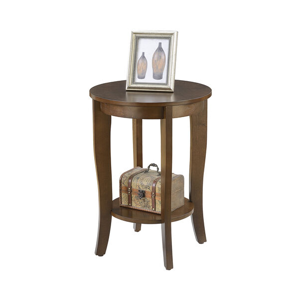 Evelyn Espresso Round End Table, image 2