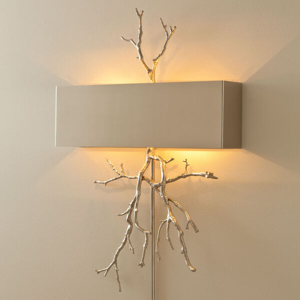 Nickel Twig Two-Light Hardwired Wall Sconce, image 1