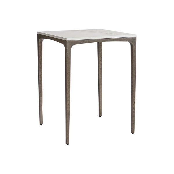 Caprera White Shell and Textured Graphite Outdoor Side Table, image 4