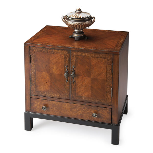 Cherry and Burl Accent Cabinet, image 1