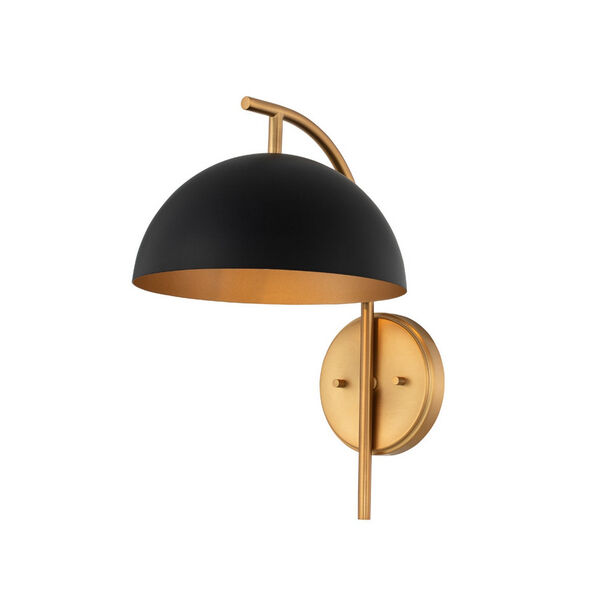 Marcel Matte Black and New Brass One-Light Wall Sconce, image 1