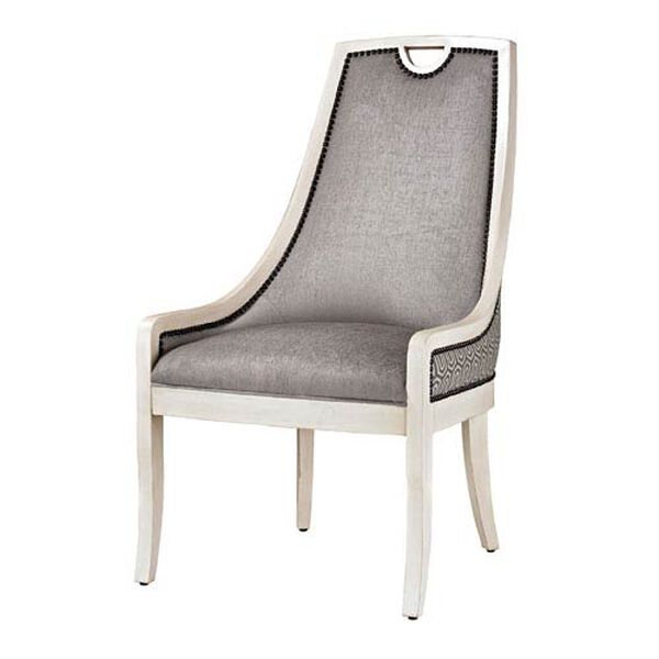 Silver, Grey and White 41-Inch Arm Chair, image 1