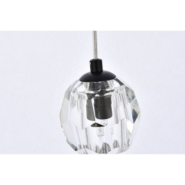 Eren Black 15-Inch 18-Light Pendant with Royal Cut Clear Crystal, image 6