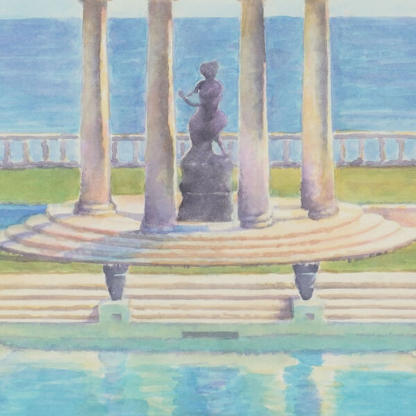 White Poolside Watercolor II, image 2