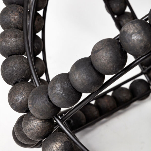 Earnhardt II Black Decorative Metal Orb with Beads, image 6