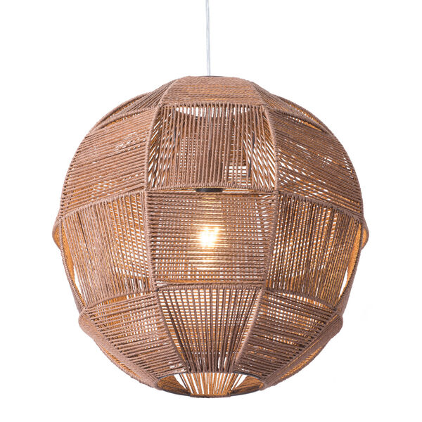 Florence Brown Woven One-Light Pendant, image 1