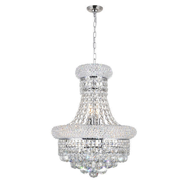 Empire Chrome Six-Light Chandelier with K9 Clear Crystal, image 1