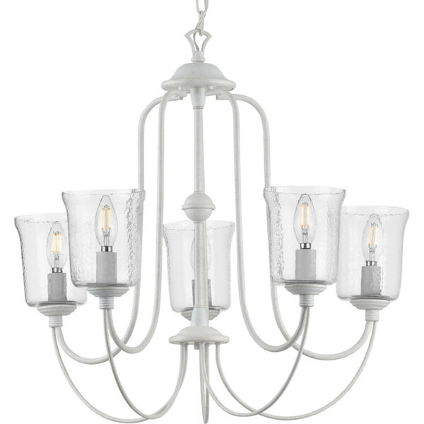 Bowman Cottage White 26-Inch Five-Light Chandelier, image 1